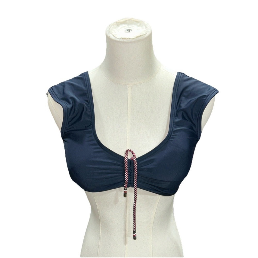 Tommy Hilfiger Women's Swimsuit Top Medium Navy TZ1TS483 Msrp 78.00